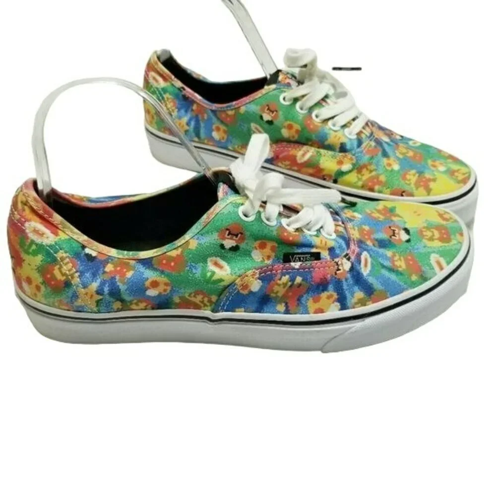 Vans x Nintendo Mario Bros Game Over Sneakers Womens 10.5 Men's 9 Retro Game EUC
